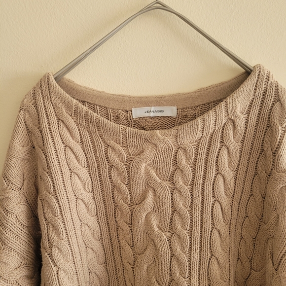 ★SOLD★Drop Shoulder Cropped Knit Sweater - Picture 2 of 7